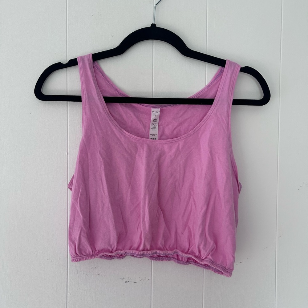 Pink Sleeveless Crop Top